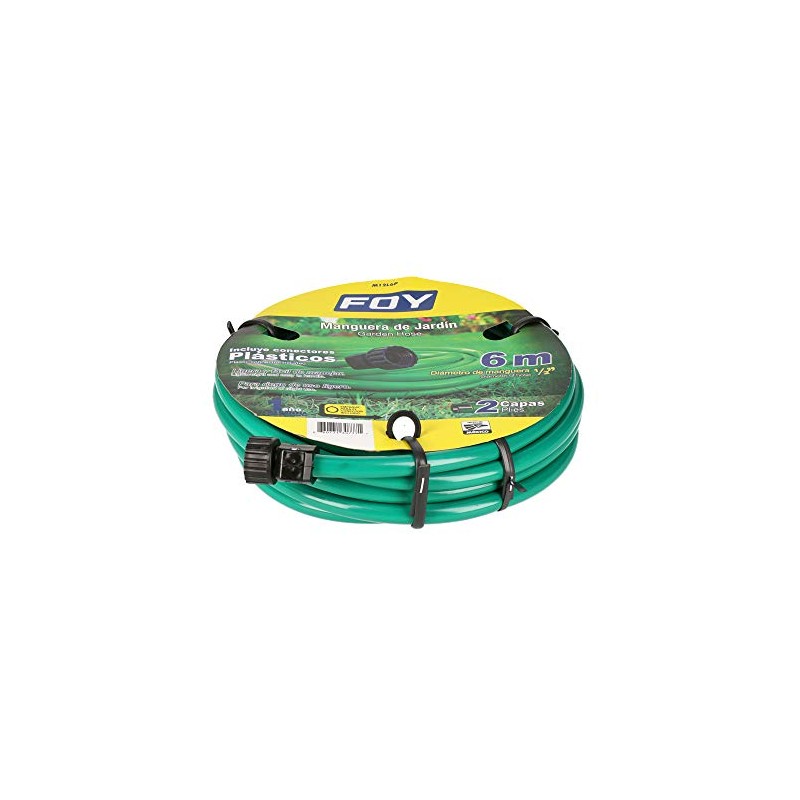 Foy M12L6P Manguera para jardín lisa con conector plástico 1/2",