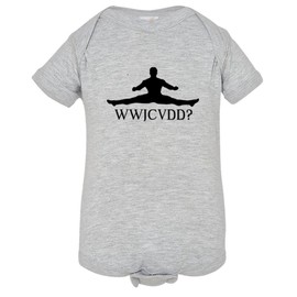 PleaseMeTees Baby What Would Jean Claude Van Damme Splits Kick Do Onsie-Gry-6M