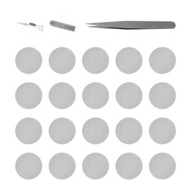 YIMATEECO Headphone Earbud Filter Mesh 4mm, Earphone Dustproof Stainless Steel Mesh with Glue, for Most for Most in-Ear Earphones Bluetooth(20Pcs,Silver)