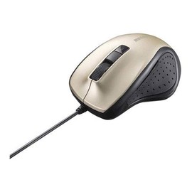 Buffalo BSMBU300GD Wired BlueLED Quiet 5 Mouse, Gold