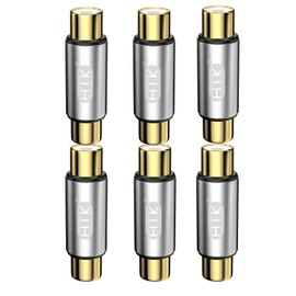 EMK Gold Plated RCA Female to Female Coupler, Extend RCA Cables Adapters for TV, Speakers, Amplifiers, Car Audio(RCA Coupler 6PCS)