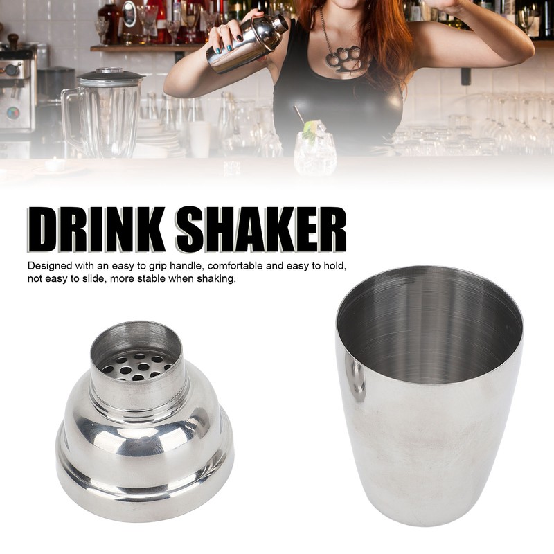 Cocktail Shaker 304 Stainless Steel with Double Ended Measuring Cup