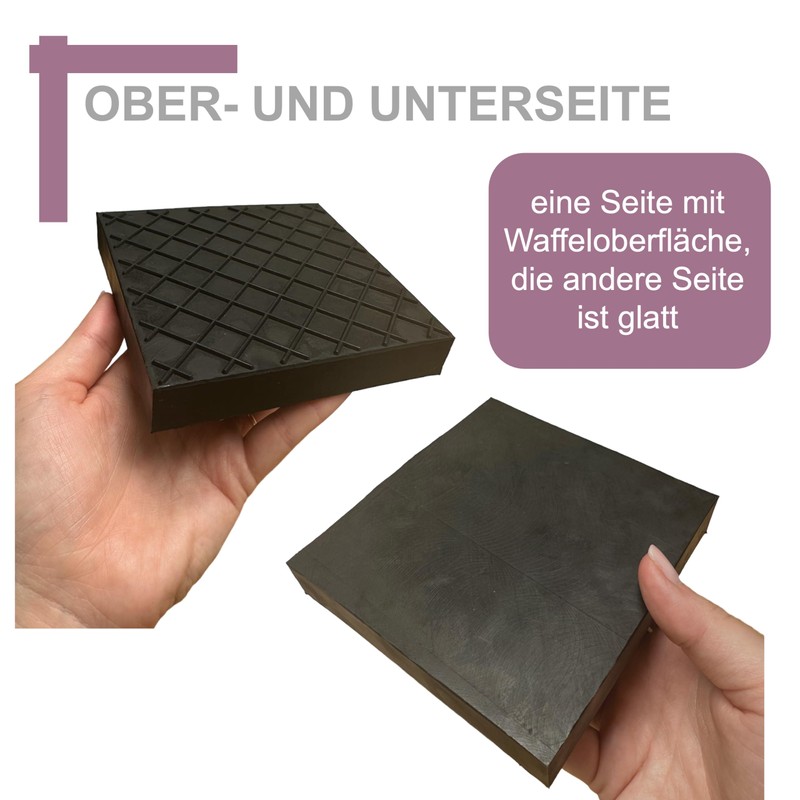 120 x 120 x 20 mm Rubber Pad with Waffle