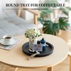 Hanobe Black Round Decorative Coffee Tray Wooden Trays for Coffee