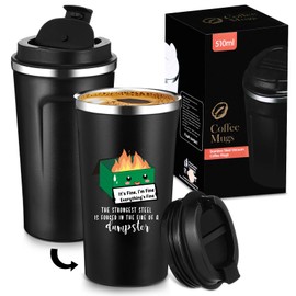 Skylety 1 Pc Dumpster Fire Gifts Funny Tumbler 17oz, Employee Appreciation Gift Emotional Support Office Desk Accessories Positive Everything Is Fine Mug for Teacher,Coworker Friends (Green)