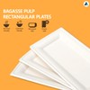 Nationwide Paper 26x13cm Eco-Friendly Heavy Duty Rectangular Plates Natural Sugarcane,