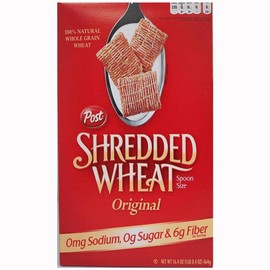Post Shredded Wheat Original Cereal, Spoon Size, 16.4-Ounce Boxes (Pack of 4)