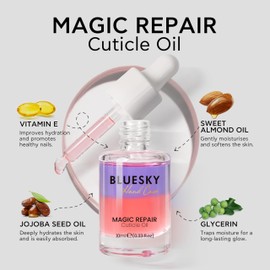 Bluesky Magic Repair Cuticle Oil for Nails, 10ml, Nourishing, Hydrating, Healthy Nails, Essential Hand and Nail Care, Nail Oil for Cuticles, Contains Macadamia, Almond and Jojoba Oil