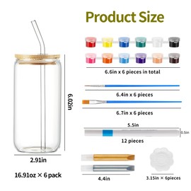 WJXCYGG 6 Sets Paint Your Own Wine Glass Paint Set 6 Wine Glass 2 Glass Paint Outliner 12 Markers 36 Glass Painting Acrylic Paint Strips 12 Brushes 6 Palette for Adults Lady Night (Drinking Cup)