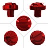 AVERZELLA 4pcs Motorcycle Red Mirror Hole Plugs 2 Regular+2 Reverse