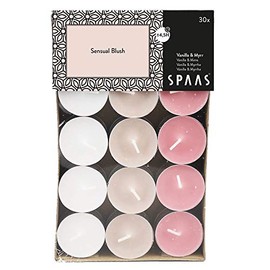 Spaas 30 Scented Tealights Assorted Colours, ± 4.5 Hours, Sensual Blush