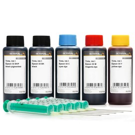 Printer Ink Compatible with Epson 33, Epson Expression Premium XP-530, XP-540, XP-630, XP-635, XP-640, XP-645, XP-830, XP-900, XP-7100 Refill Ink, Printer Colour, Refill Colour (Non-OEM) 5 x 100 ml