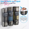 Shampoo and Conditioner Dispenser,GlintGath Shower Dispenser 3 Chamber No Drill