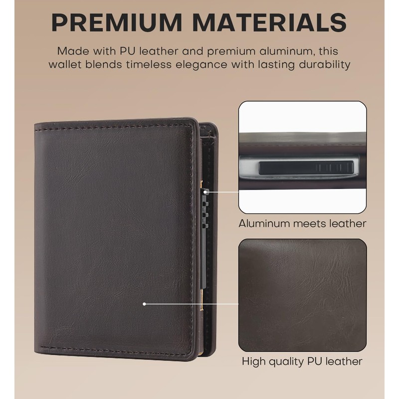 Lubsmuns Slim Wallet Black Men's Mini Wallet with RFID Protection