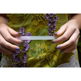 GERMANIKURE Czech Crystal Glass Nail File 3 Pack in Suede Leather Case - Professional Manicure & Pedicure Products for Smooth Easy Shaping of Natural Nails