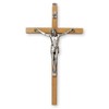 5 Inch Wall Hanging Crucifix with Silver Metal Corpus