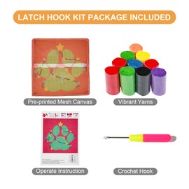 QIONG MENG Latch Hook Kits for Adults, DIY Christmas Dog Paws Pattern Pillow Cover Kit Needlework Cushion Cover Hand Craft Crochet for Home Sofa Decorations 17 x 17 Inch