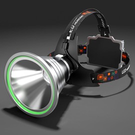 PINSAI Coon Hunting Lights,High Power LED Headlamp Spotlight,Waterproof Super Bright Rechargeable Headlight with Motion Sensor