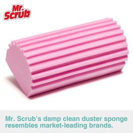 4 Pack Damp Dusting Sponge Duster, Dust Cleaning Sponge, Reusable Household Cleaning Sponge Tool for Blinds, floorboards, Fan Blades, Vents, Glass, Railings, Mirrors(Pink,Green,Yellow,Blue)