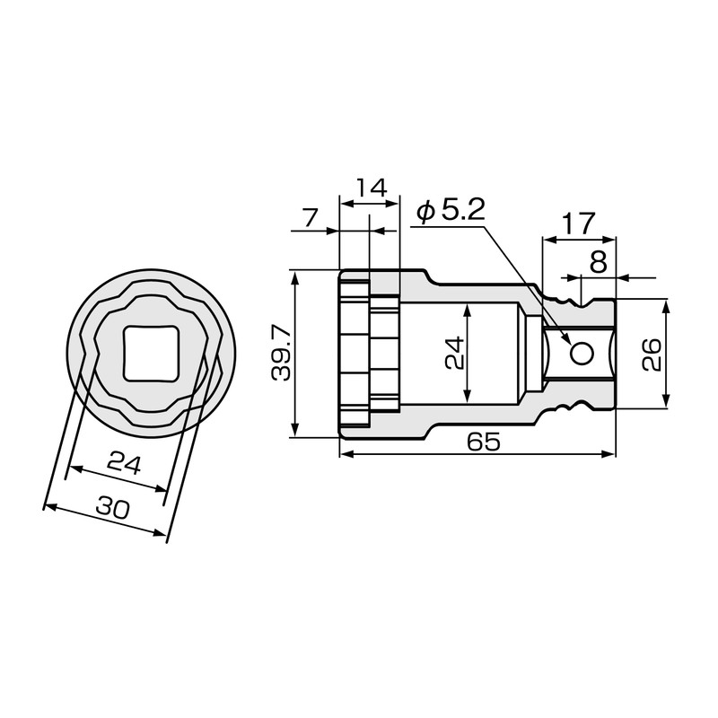 Tone 4NQFW-2430 Double Quick Fit Socket for Impacts, 0.5 inches