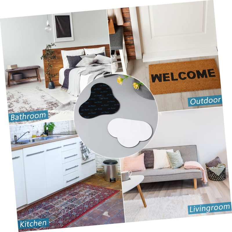 LIFKOME 10pcs Non-Slip Rug Stickers Dual-Sided Slip Pads for Hardwood