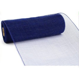 10 inch x 30 Feet Deco Poly Mesh Ribbon - Navy Blue Non Metallic : RE130219