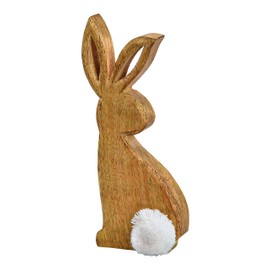 foolonli Rabbit Easter Bunny Wood Brown Natural Decoration Easter Table Decoration Height 20 cm