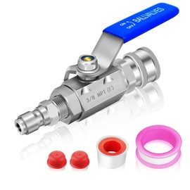 Boltigen Washer High Pressure Ball Valve Kit, High Pressure Washer Shut Off Ball Valve Kit for Power Washer Hose, Stainless Steel, 3/8’’ Quick Connect, 5000PSI