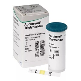 Roche Tiras Reactivas Accutrend Trigliceridos Caja Con 25 Tiras