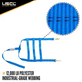 US Cargo Control Extra Large Tow Dolly Basket Strap, Blue Car Dolly Strap with Twisted Snap Hook End Fittings, for Wheel Sizes 17 Inches Or Larger, 3,333 Pound Working Load Limit
