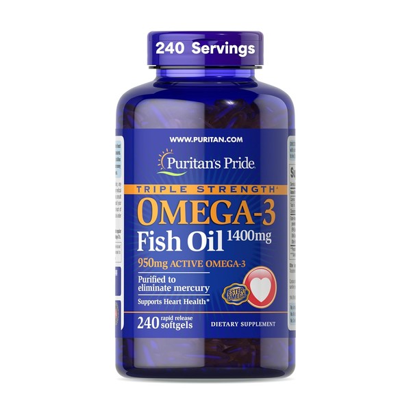 Puritans Pride Triple Strength Omega-3 Fish Oil 1360 Mg (950