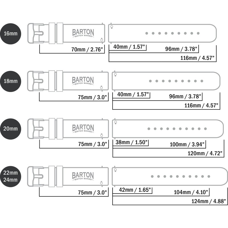 BARTON WATCH BANDS Soft Silicone Quick Release Watch Band Straps,