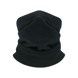 TAGVO Thermal Fleece Neck Warmer, Winter Fleece Lining Neck Warmer Scarf, Elastic Neck Cuff, Windproof Ski Neck Warmer, Balaclava Mask for Men and Women - Universal Size, black