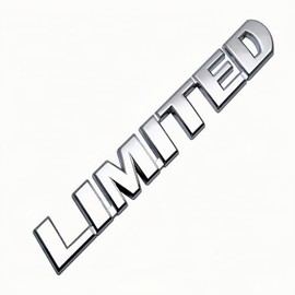 2pcs Limited Metal Emblem Badge Letter Plate Side Rear Trunk Tailgate Decal (Silver)