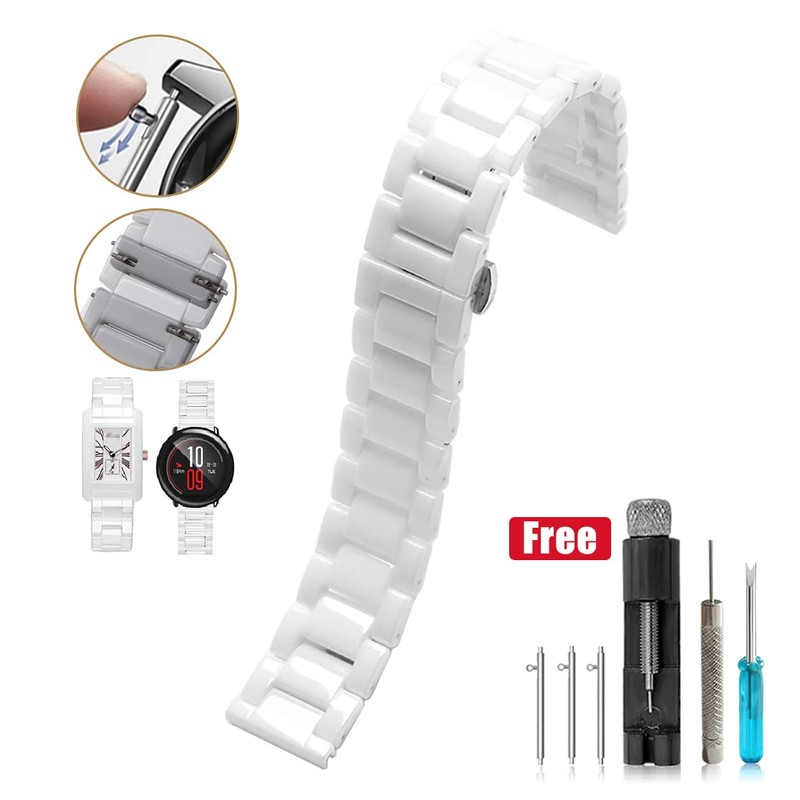 Ceramic Watch Band Universal strap with Quick Release Pins Butterfly