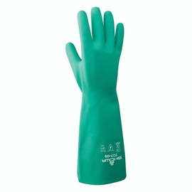 SHOWA 727-10 Nitrile Unlined Chemical Resistant Glove, X-Large (Pack of 12 Pairs),Light Green