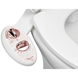 LUXE Bidet NEO 120 - Self-Cleaning Nozzle, Fresh Water Non-Electric Bidet Attachment for Toilet Seat, Adjustable Water Pressure, Rear Wash (Rose Gold)