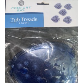 Comfort Bay Fish Shapes Blue Non Slip Safety Shower Treads Bath Tub 5 Count