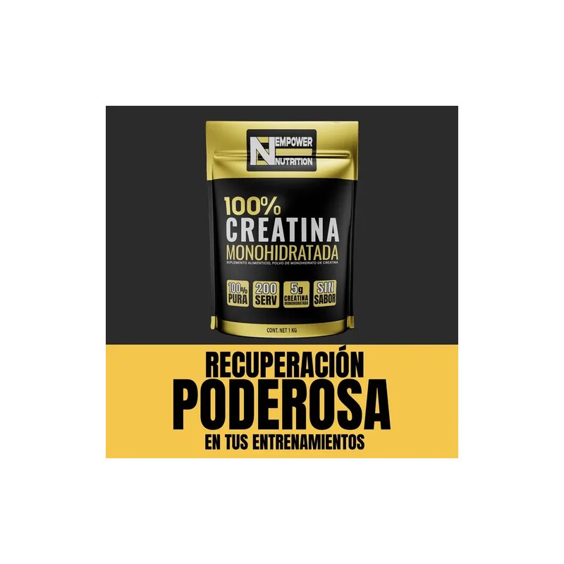 Empower N. Creatina Monohidratada 100 Pura 1 Kg 200 Servicios