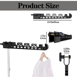 2 Pcs RV Clothes Drying Rack, Plastic RV Ladder Clothes Drying Rack, No Drilling or Nailing, Suitable for Pipes with a Diameter of 1.25in, RV Clothes Rack for RV, Camper, Trailer