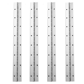 4Pcs Continuous & Piano Hinges, 16Inch 1.2'' Open Width, Silver Heavy Duty, Stainless Steel, 0.04'' Folding for Storage Boxes, Cabinets, Door, Piano, Wood Furniture