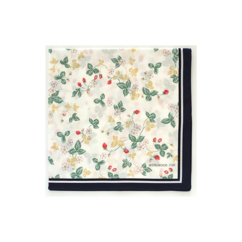 Blooming 138109-0002-03 Wedgewood Printed Handkerchief, Wild Strawberry, White, Women's, Handkerchief,