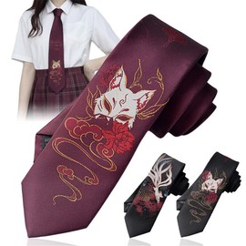3Pcs Japanese Anime Fox Tie Neck Cosplay JK Clothing Men Women Kawaii Accessories Props Costume for Wedding Graduation School Cosplay