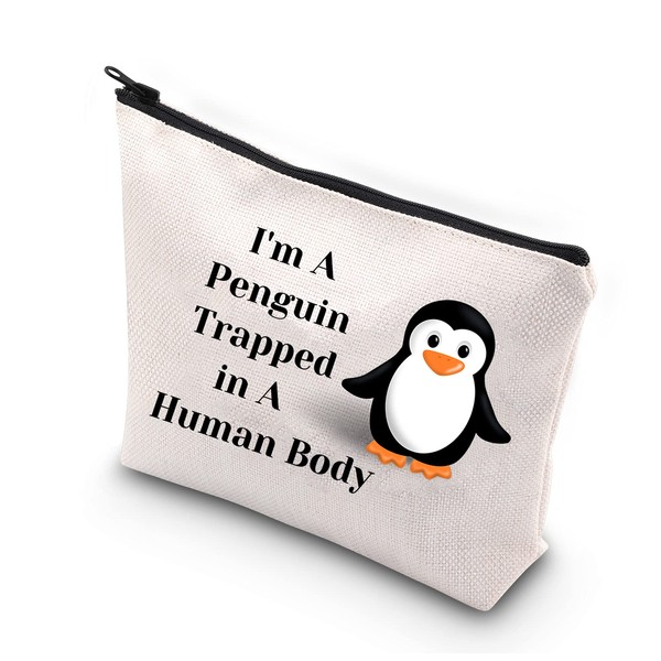 PLITI Penguin Makeup Bag Penguin Lover Makeup Organizer I'm a