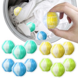 Pet Hair Remover for Laundry 12 PCS Effectively Removes Pet Hair Reusable Hair Catcher for Dog and Cat Laundry Hair Remover BallsLint Catcher for Washing Machine & Dryer, Multi-Color