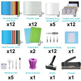 LOPASA Starter Kit for Cricut Joy Xtra Machine, Extra Bundle for Beginners, 8.5 x 12 Xtra Size Accessories and Supplies for Newbies, All Essential Tools and Material(Complete Bundle)