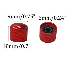 STFRBTH 4PCS Guitar Control Knobs, Red Volume Tone Dome Knobs for Electric Bass and Telecaster Style Guitars