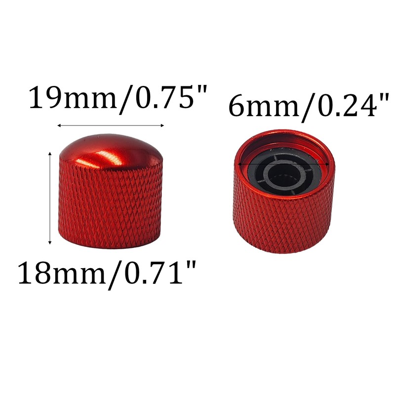 STFRBTH 4PCS Guitar Control Knobs, Red Volume Tone Dome Knobs