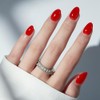 modelones Kit de uñas postizas semitransparentes ovaladas cortas en rojo