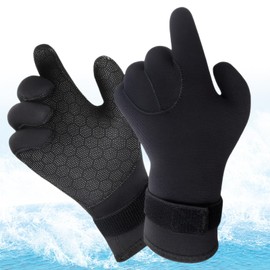 Catime Neoprene Gloves, Non-Slip, Thermal Gloves, Shock-Absorbing, Neoprene Diving Gloves, 3 mm, Wetsuit Gloves with Adjustable Hand Strap for Snorkelling, Surfing, Fishing, Water